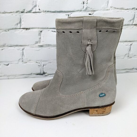 cloud footwear grey suede boots with tassle cork heel size 6 - Picture 7 of 10